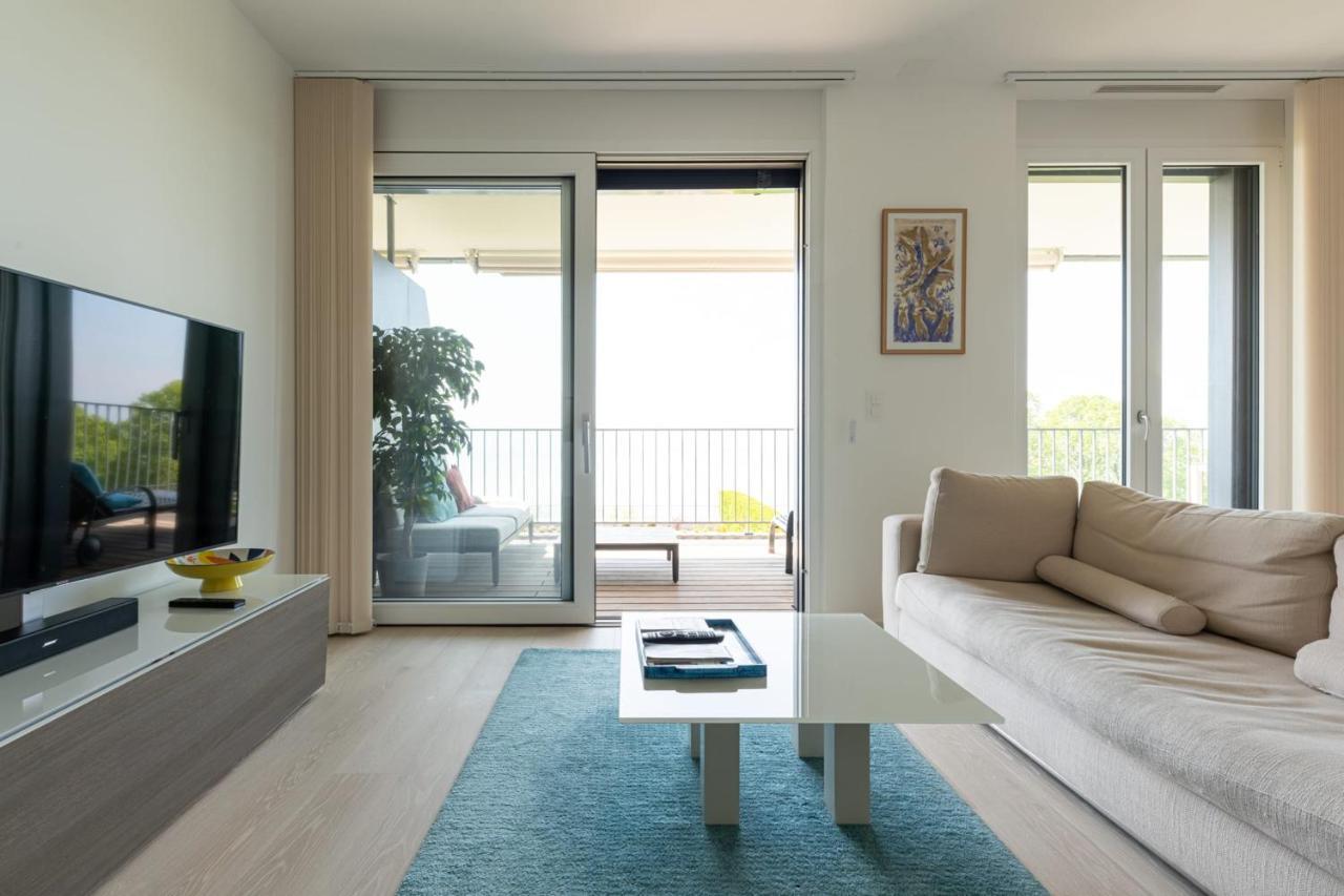 Les Terrasses De Lavaux 1 - Appartement De Luxe Avec Vue Panoramique Et Piscine Puidoux Екстер'єр фото