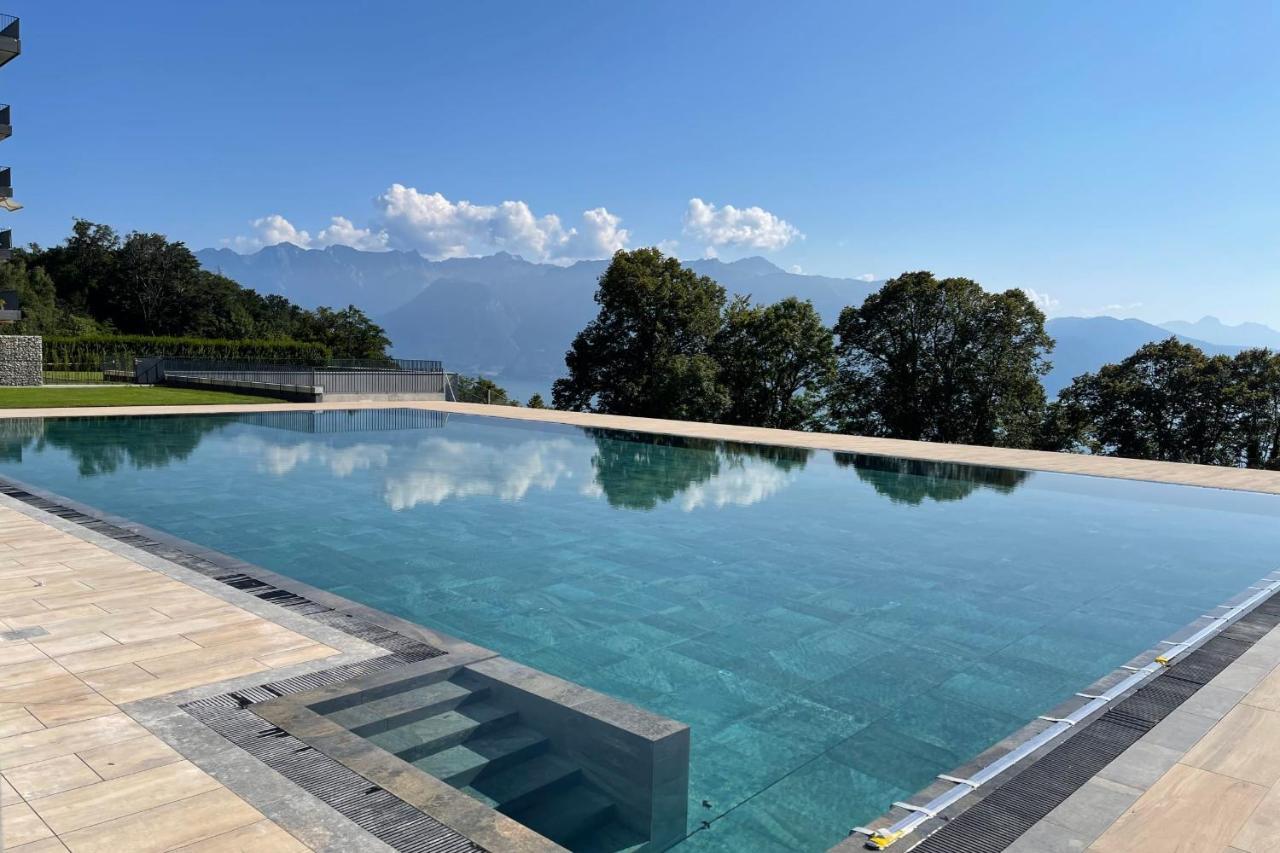 Les Terrasses De Lavaux 1 - Appartement De Luxe Avec Vue Panoramique Et Piscine Puidoux Екстер'єр фото